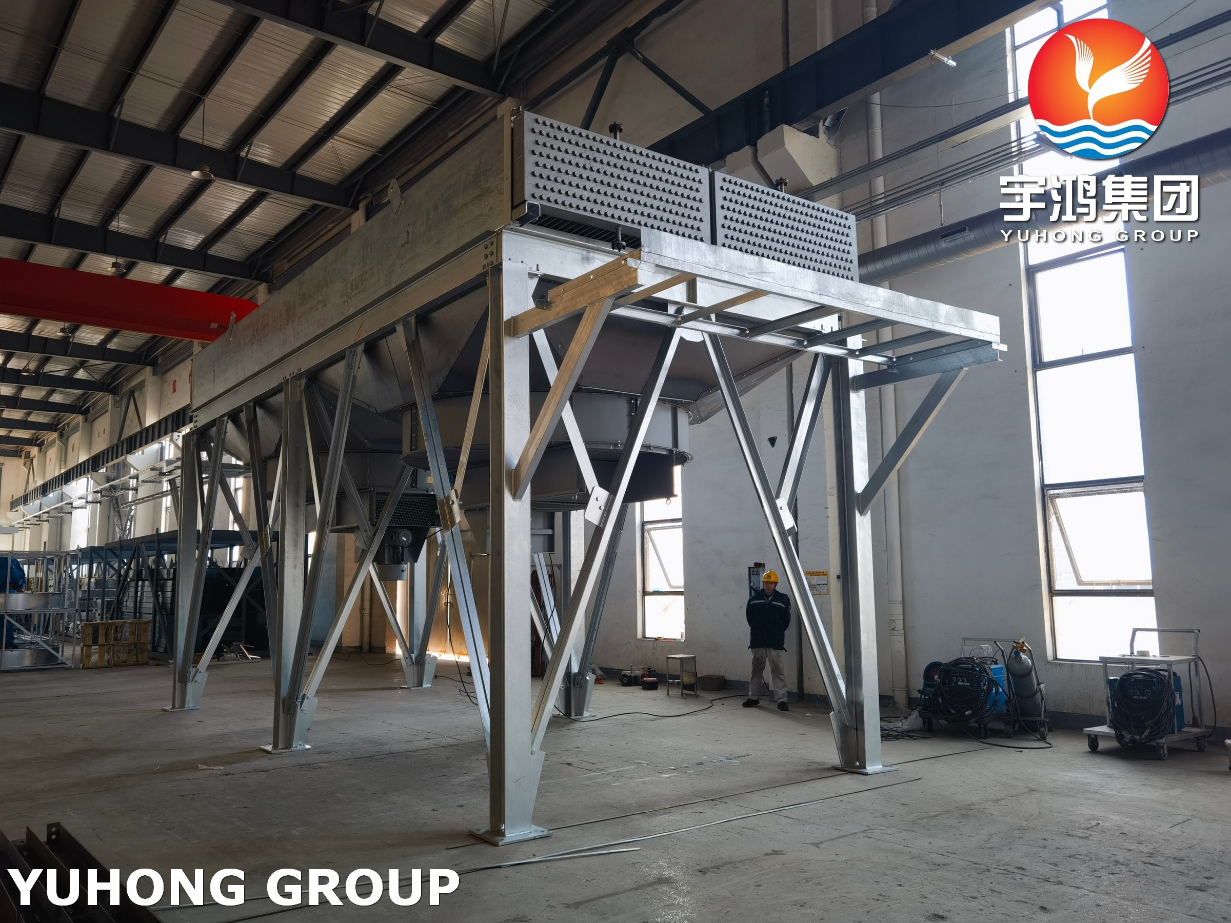 Air Blast Type Horizontal Air Cooled Heat Exchanger Embedded G Fin Tube ...