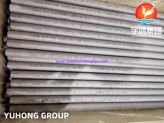 ASME SA789 S31803 Duplex Steel Seamless Tube For Chemical Processing