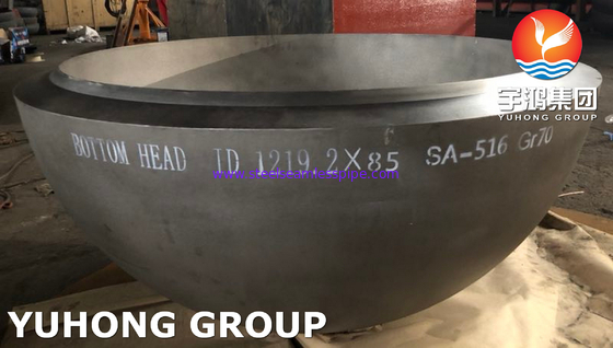 ASME SA516 Gr.70 Carbon Steel Elliptical Tank Head / Ellipsoid Dish End For Pressure Vessel