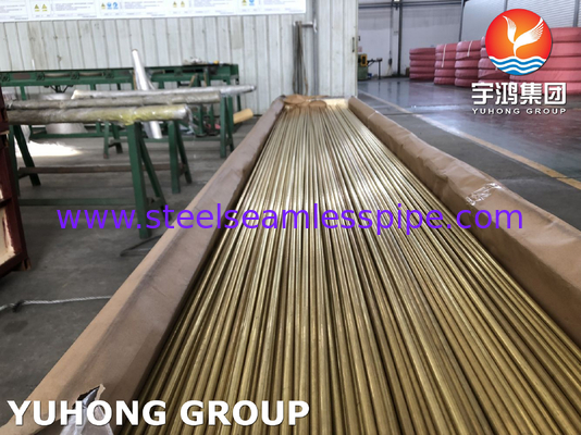 DIN17660 CuZn20Al2 F39, UNS C68700 Seamless Aluminums Brass Tube For Heat Exchanger