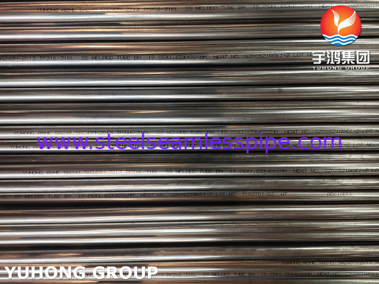 Heat Exchanger Tube ASTM A249 TP316 / TP316L Bright Annealed Stainless Steel Welded Tubes