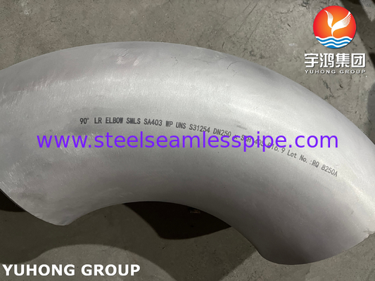 ASTM A403 WPS31254 Duplex Stainless Steel 254SMO Fittings 90 Degree LR Elbow