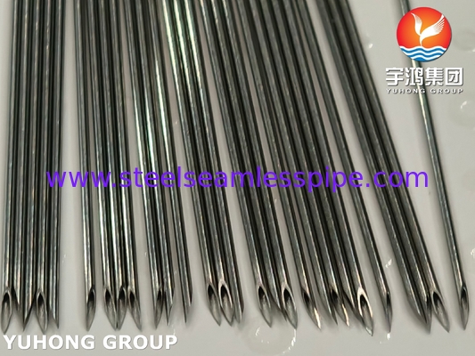 ISO9626 SUS304 SUS316L , Stainless Steel Needle Tube , Bevelled Tip, Medical Injection Needle Application