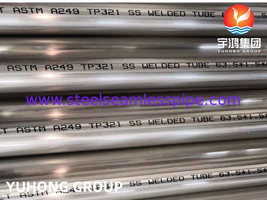 ASTM A249 TP321 Stainless Steel Welded Tube Bright Annealed Boiler Heat Exchanger Application