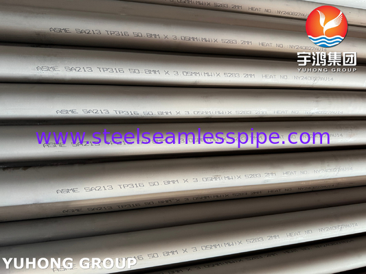 ASME SA213 TP316 (UNS S31600) Stainless Seamless Tube for Heat Exchanger and Boiler