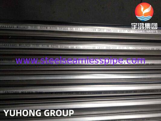ASTM A270 TP304 Sanitary Stainless Steel Welded Tubing with Mechanical Polished and Electropolished Finish and Customized Ra Roughness