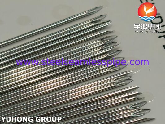 Tri-bevelled Stainless Steel Medical Injection Needle Tube , ISO9626 ISO7864 SUS304