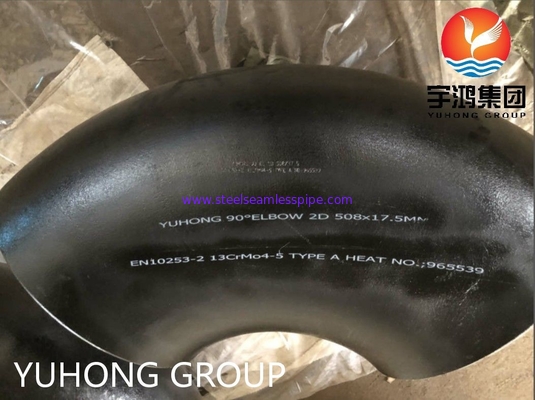 EN10253-2 13CRMO4-5 Type-A Carbon Steel 90 Degree Elbow Black Painting Butt Weld Pipe Fitting