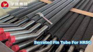 ASTM A213 T91, T22 Alloy Steel Seamless Tube with CS Serrated Fin Tube , HRSG Application