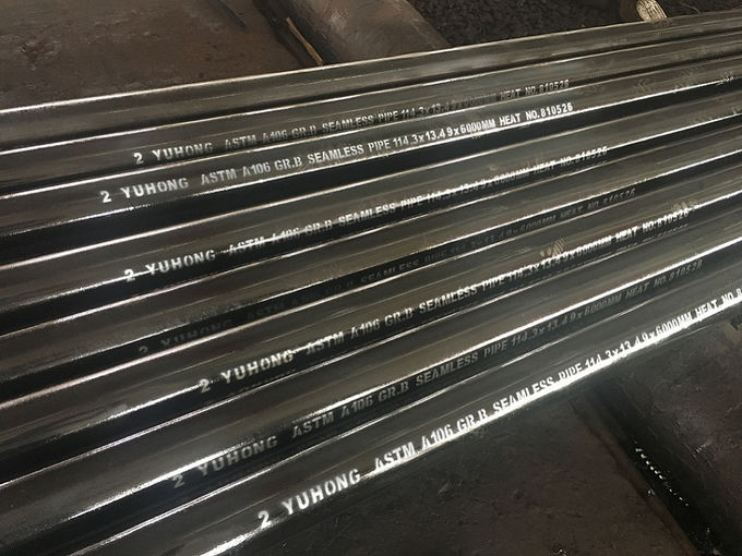 ASTM A106 / A53 / API 5L PSL1  PSL2 GR. B Carbon Steel Seamless Pipe 114.3X13.49X6000MM Black Coating Surface Plain End 0